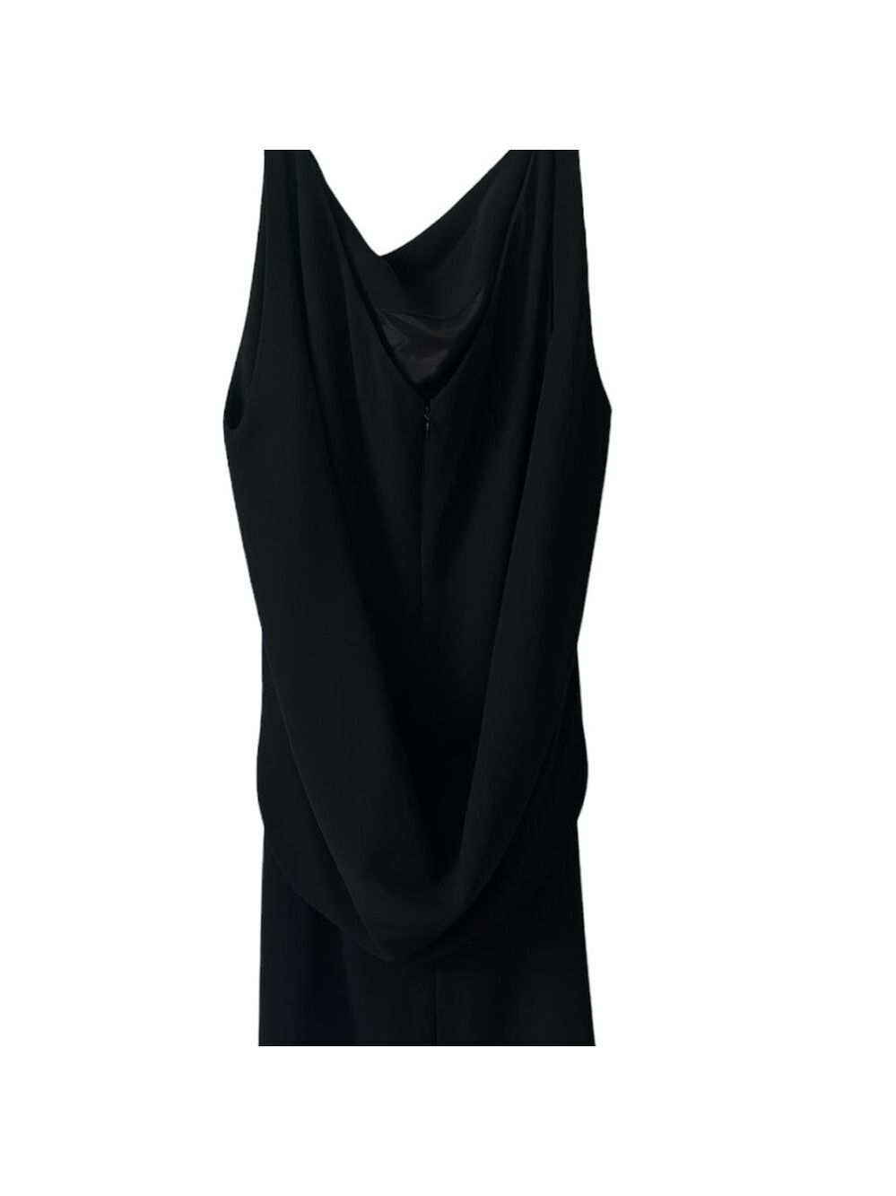 Talbot Runhof Black Cape Ruched Sheath Dress Size 8 - Picture 13 of 16
